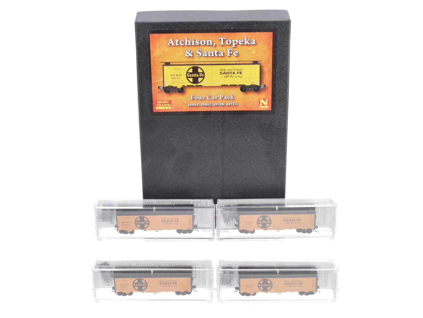 Micro-Trains 99300183 N Atchison Topeka Santa Fe 40' Reefer (Set of 4)