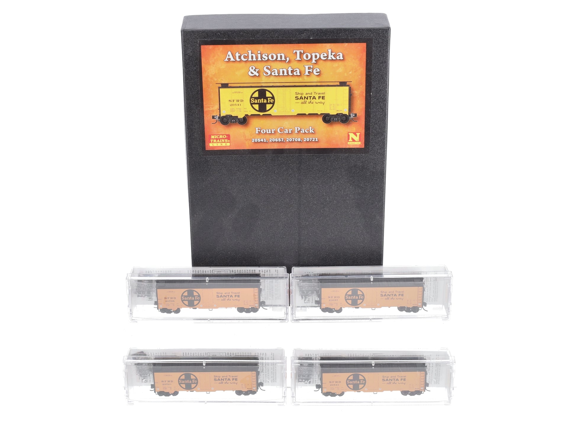 Micro-Trains 99300183 N Atchison Topeka Santa Fe 40' Reefer (Set of 4)