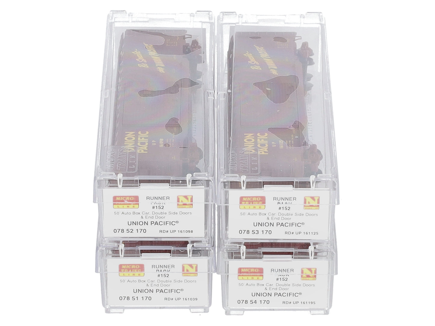Micro-Trains 99300152 N Union Pacific 50' Auto Boxcar Runner Pack (Set of 4)