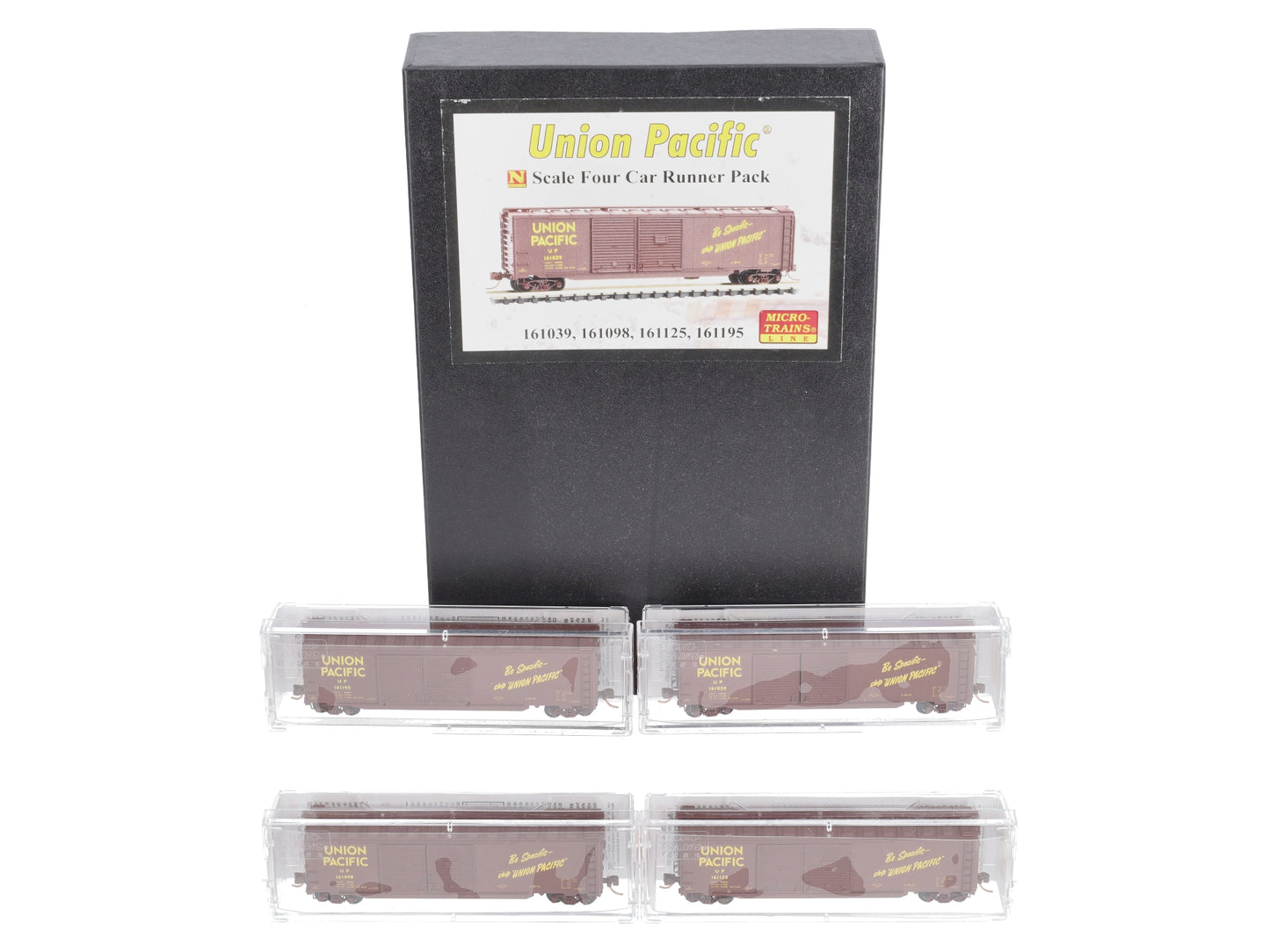 Micro-Trains 99300152 N Union Pacific 50' Auto Boxcar Runner Pack (Set of 4)