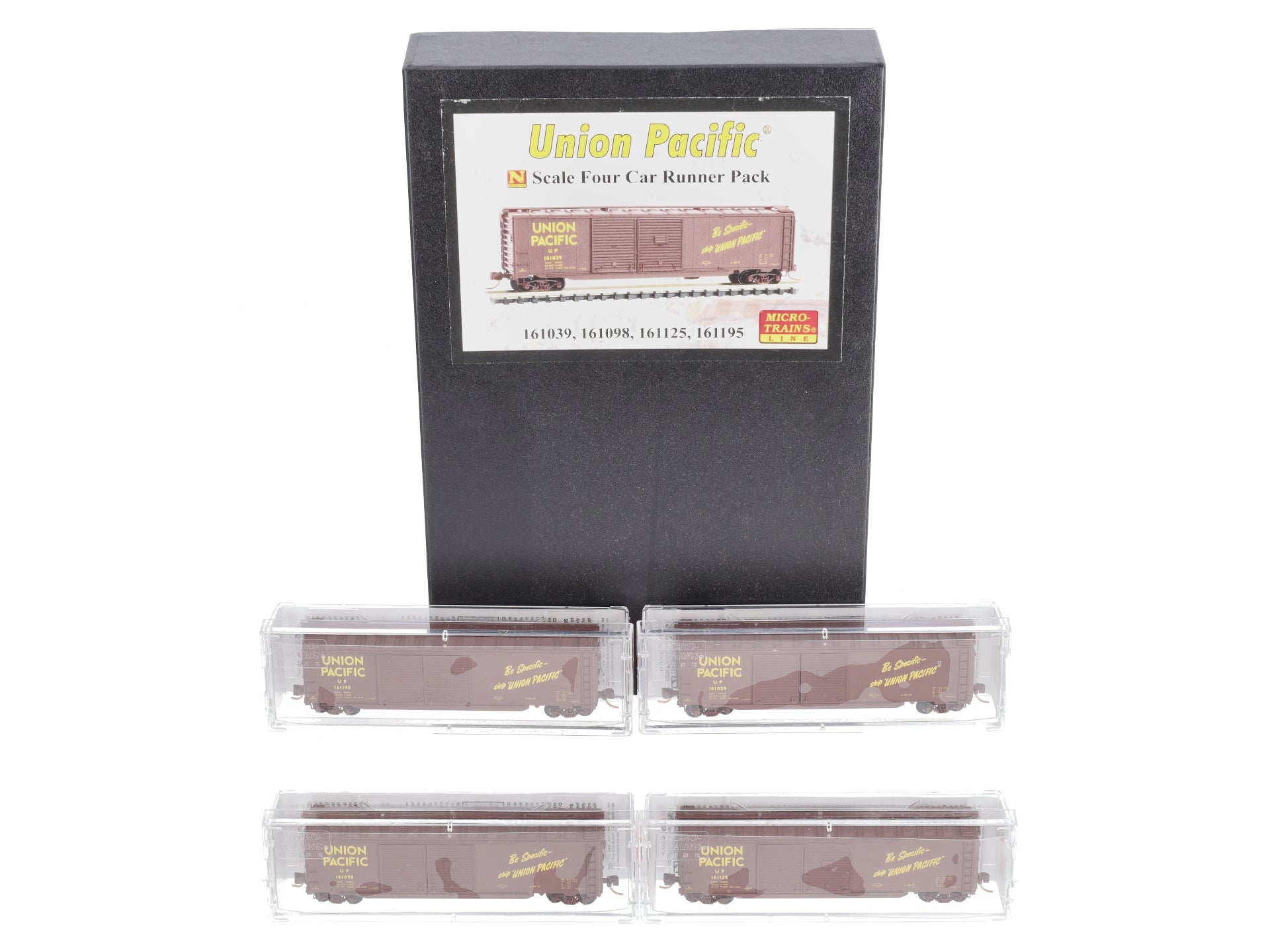 Micro-Trains 99300152 N Union Pacific 50' Auto Boxcar Runner Pack (Set of 4)