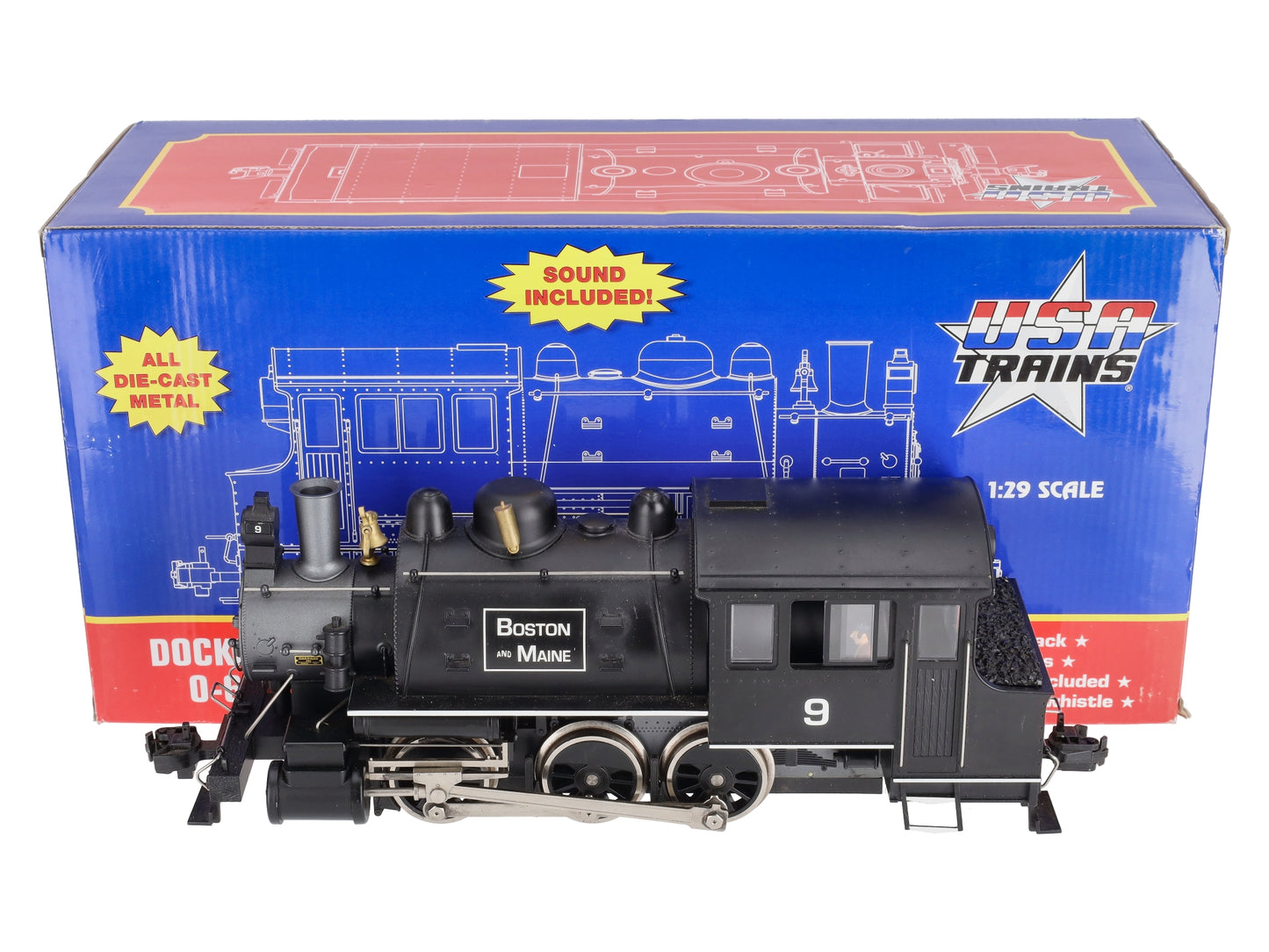 USA Trains R20059 G B&M Dockside 0-6-0T Steam Locomotive with Smoke & Sound #9