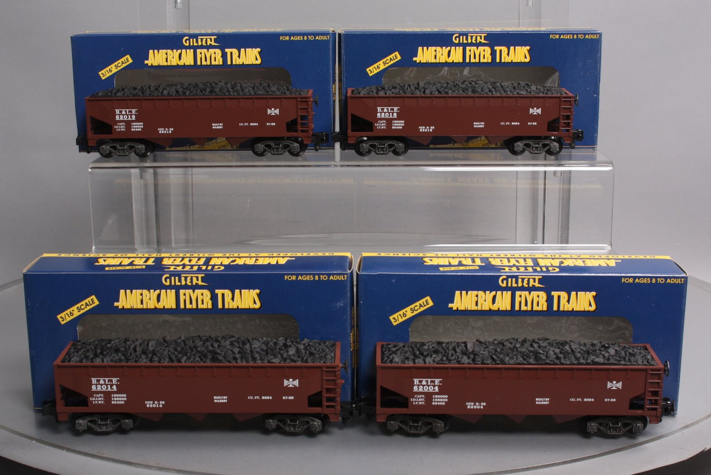 American Flyer 6-48613 S Bessemer & Lake Erie 3-Bay Hopper Set (Set of 4) NIB