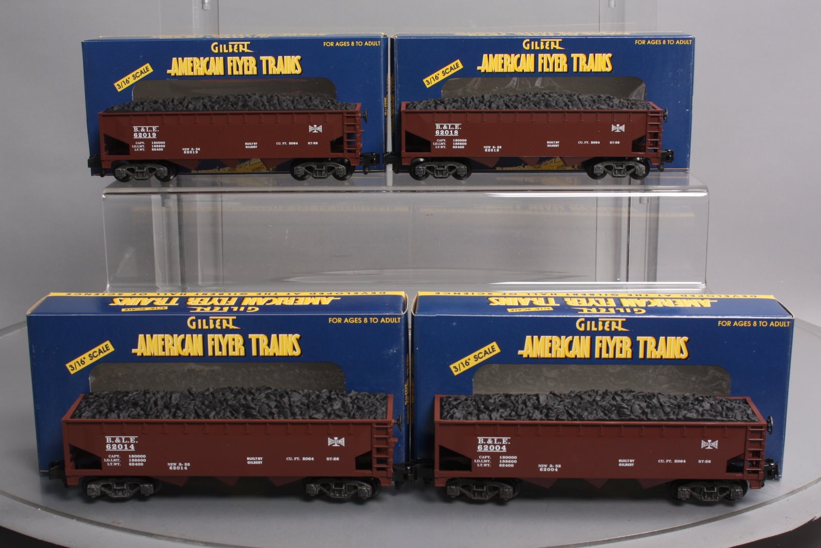 American Flyer 6-48613 S Bessemer & Lake Erie 3-Bay Hopper Set (Set of 4) NIB