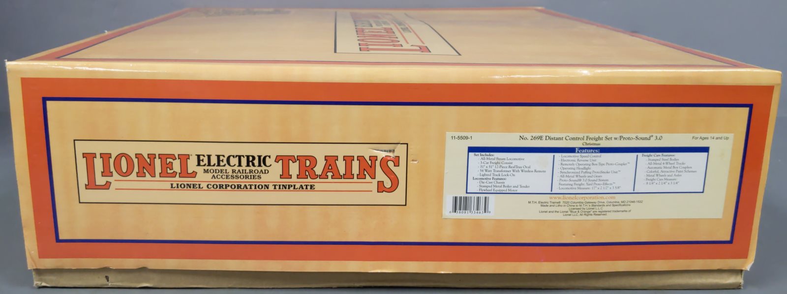 MTH 11-5509-1 O Gauge Christmas 269E Distant Control Steam Freight Set w/PS3 LN/Box