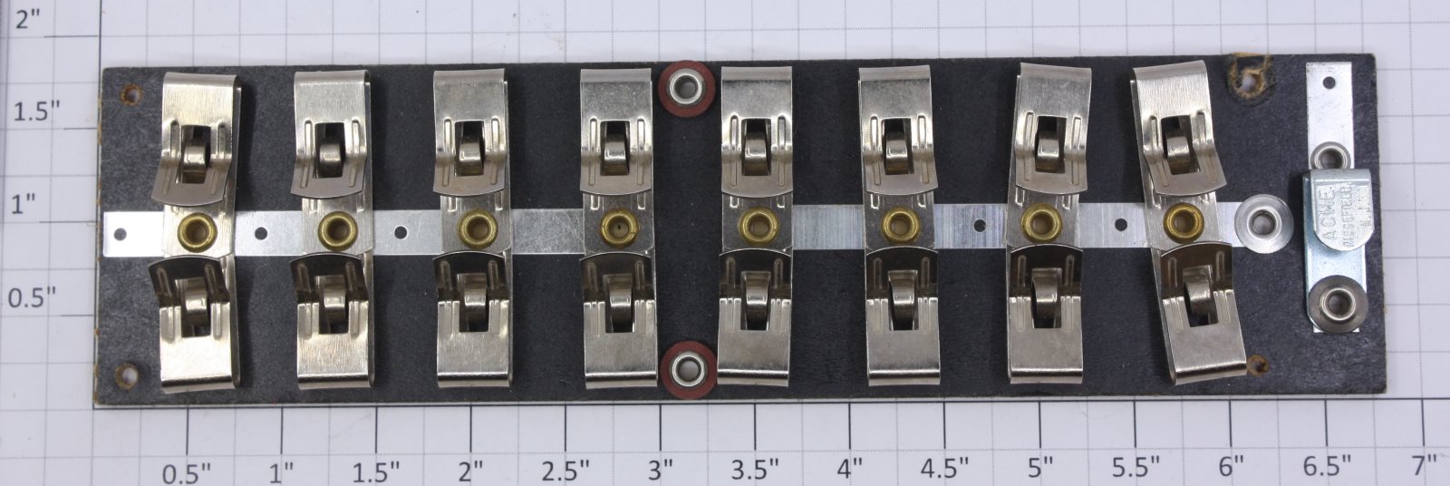 Acme 416X 8-Position Fahnestock Nickel Wire Terminal Panel
