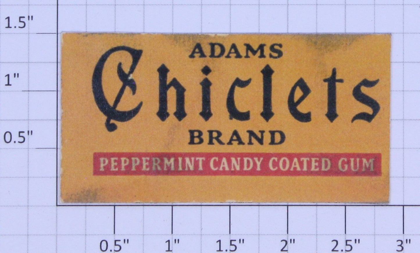 American Flyer FL0229 3" Yellow "Adams Chiclets Brand" Sign