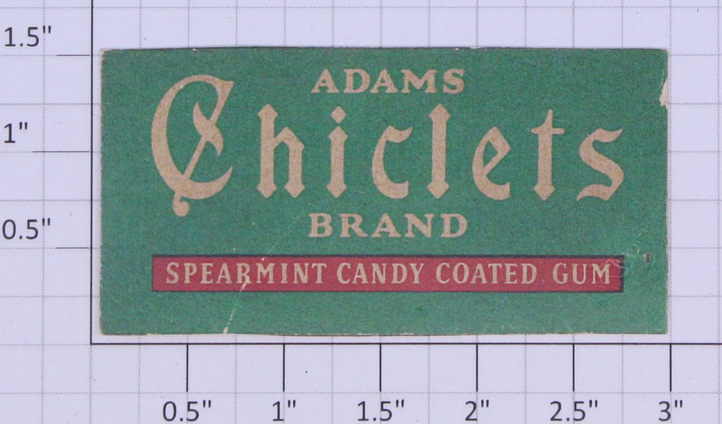 American Flyer FL0225 3" Green "Adams Chiclets Brand" Sign