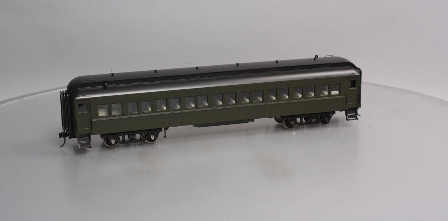 Atlas 2001150 O Unlettered 60' Passenger Coach Car - 2 Rail (Green/Black)