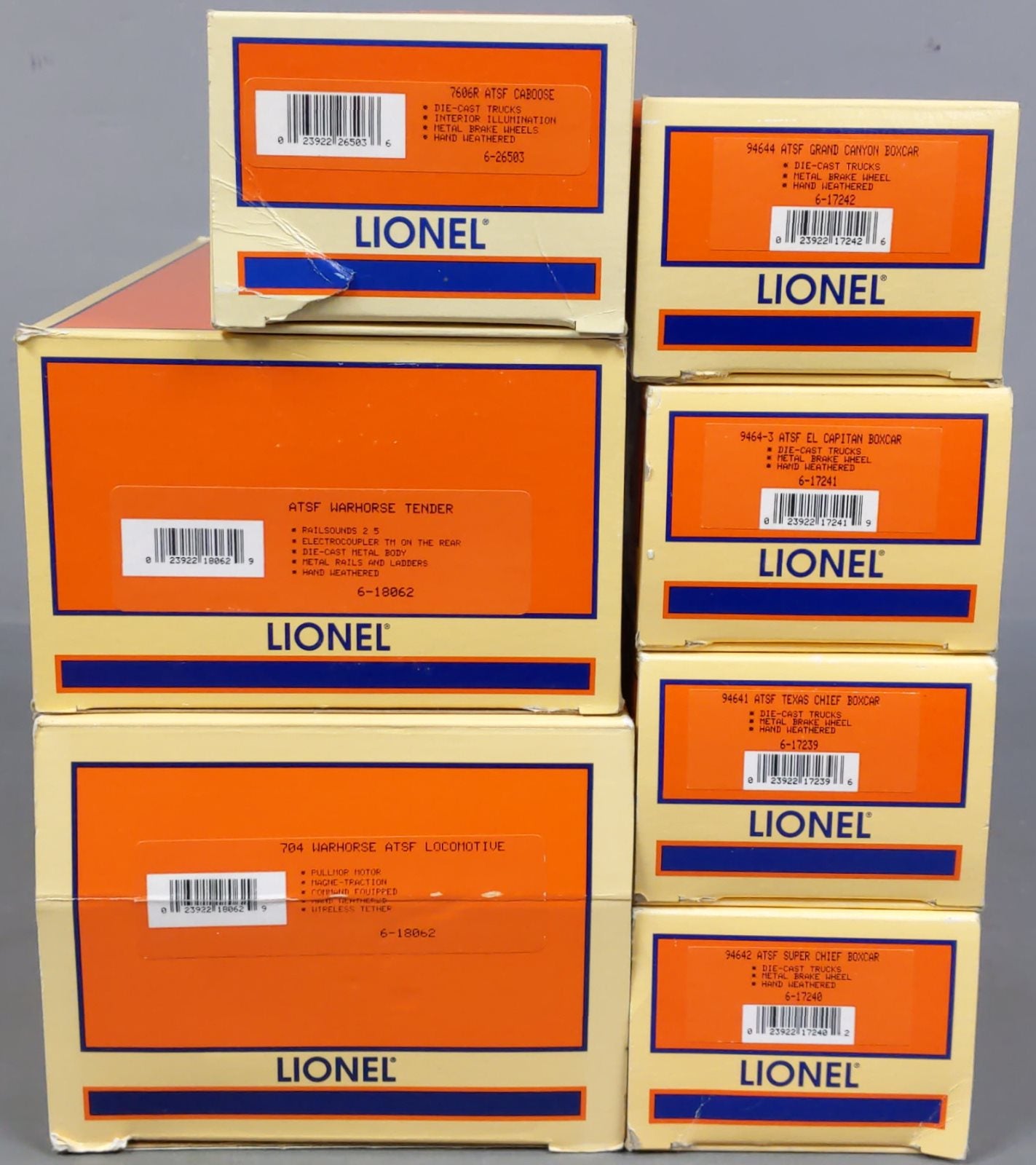 Lionel 6-11838 O Gauge AT&SF Warhorse Hudson Steam Freight Train Set MT/Box