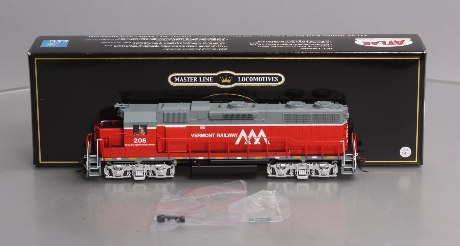 Atlas 10001731 HO Vermont EMD GP38 Low Nose Diesel Locomotive Sound/DCC #206