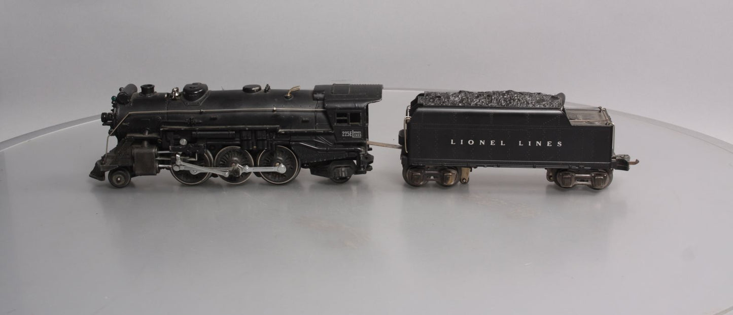 Lionel 225E Vintage O 2-6-2 Die-Cast Steam Locomotive w/ 2235W Tender VG