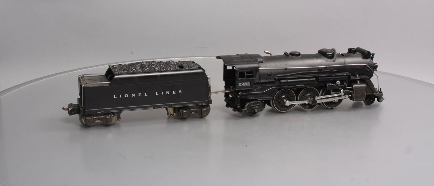 Lionel 225E Vintage O 2-6-2 Die-Cast Steam Locomotive w/ 2235W Tender VG
