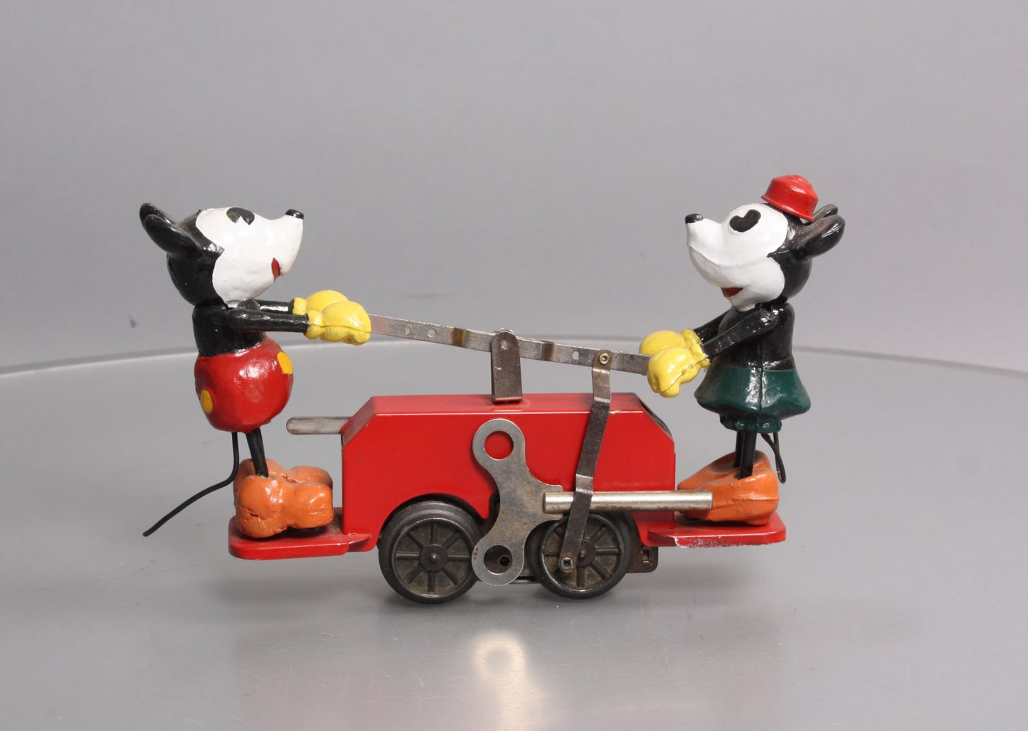 Lionel 1100 Vintage O Disney‘s Mickey Mouse Windup Handcar (Red) VG