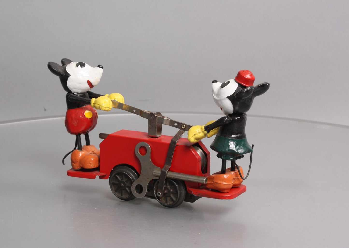 Lionel 1100 Vintage O Disney‘s Mickey Mouse Windup Handcar (Red) VG