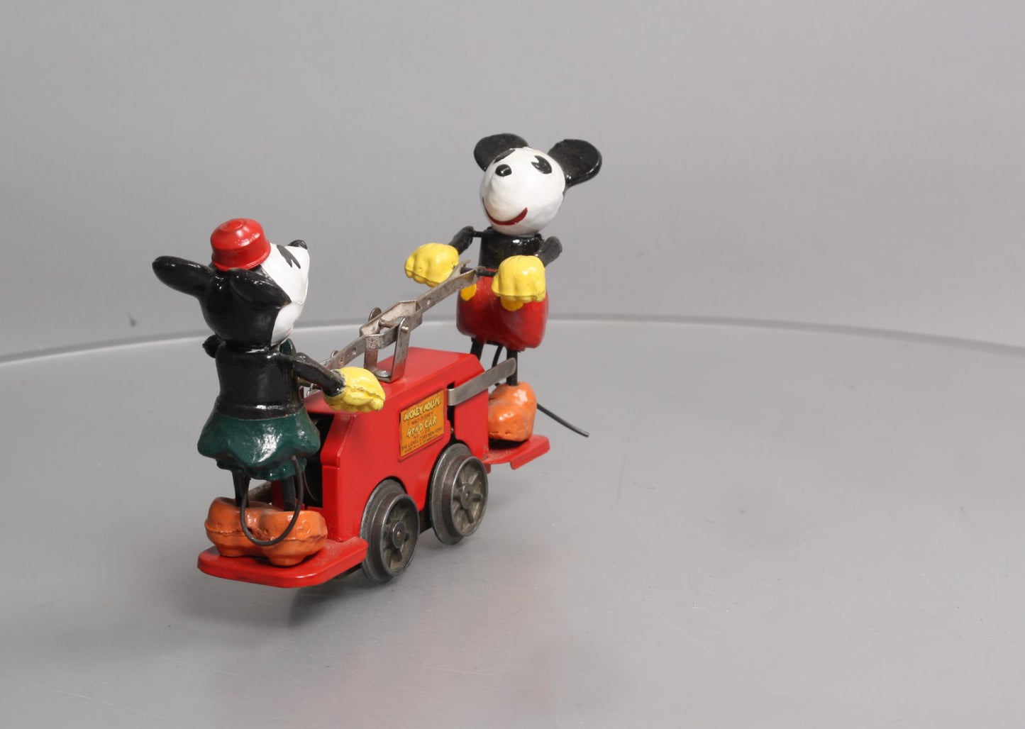 Lionel 1100 Vintage O Disney‘s Mickey Mouse Windup Handcar (Red) VG