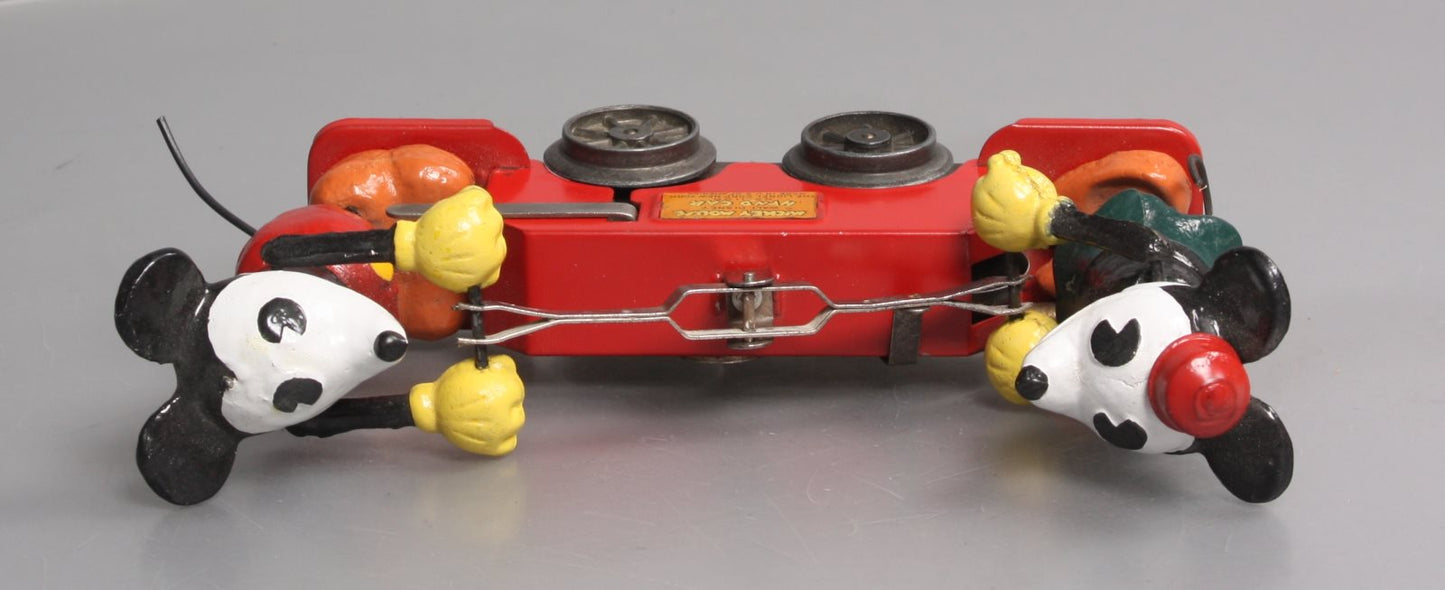 Lionel 1100 Vintage O Disney‘s Mickey Mouse Windup Handcar (Red) VG