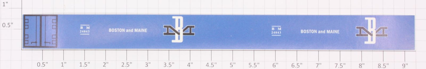American Flyer 24550-9 Blue 24043 Boston and Main Piggyback Trailer Sticker