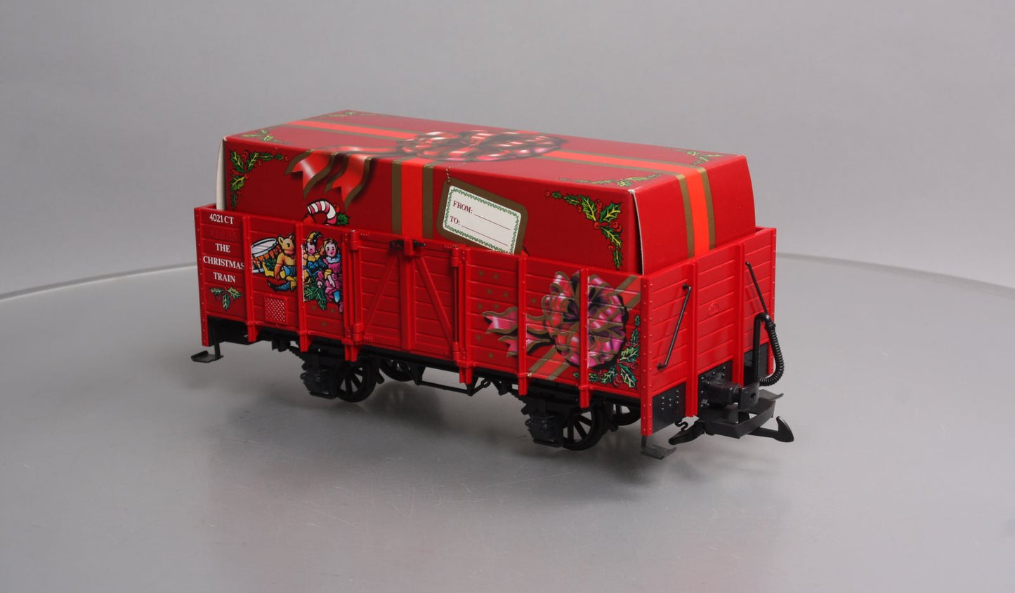 LGB 42210 G Scale The Christmas Train Red Gondola w/Red Gift Box Load LN