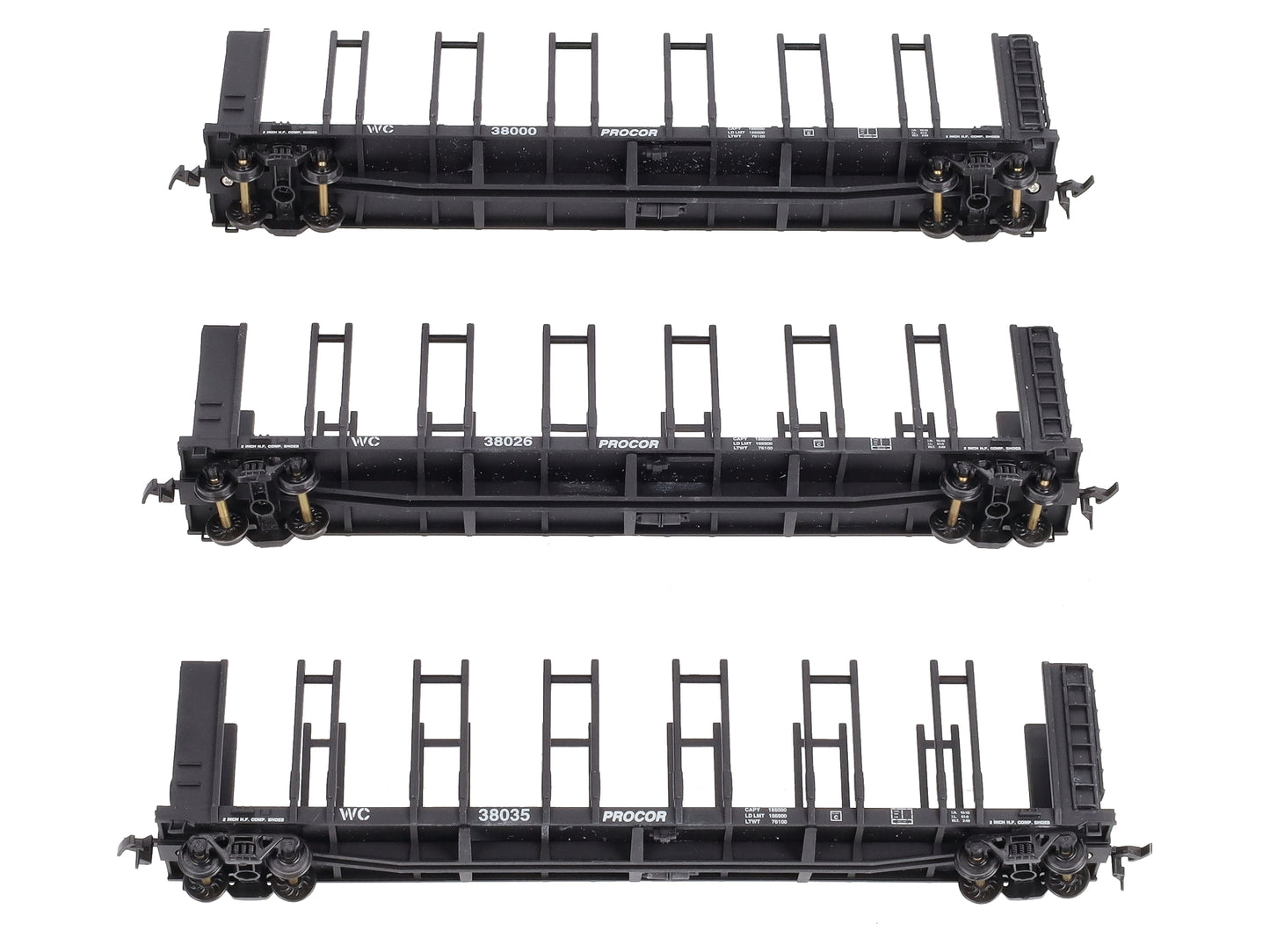 Walthers 932-33153 HO Scale Wisconsin Central 63' Pulpwood Freight Cars (3)