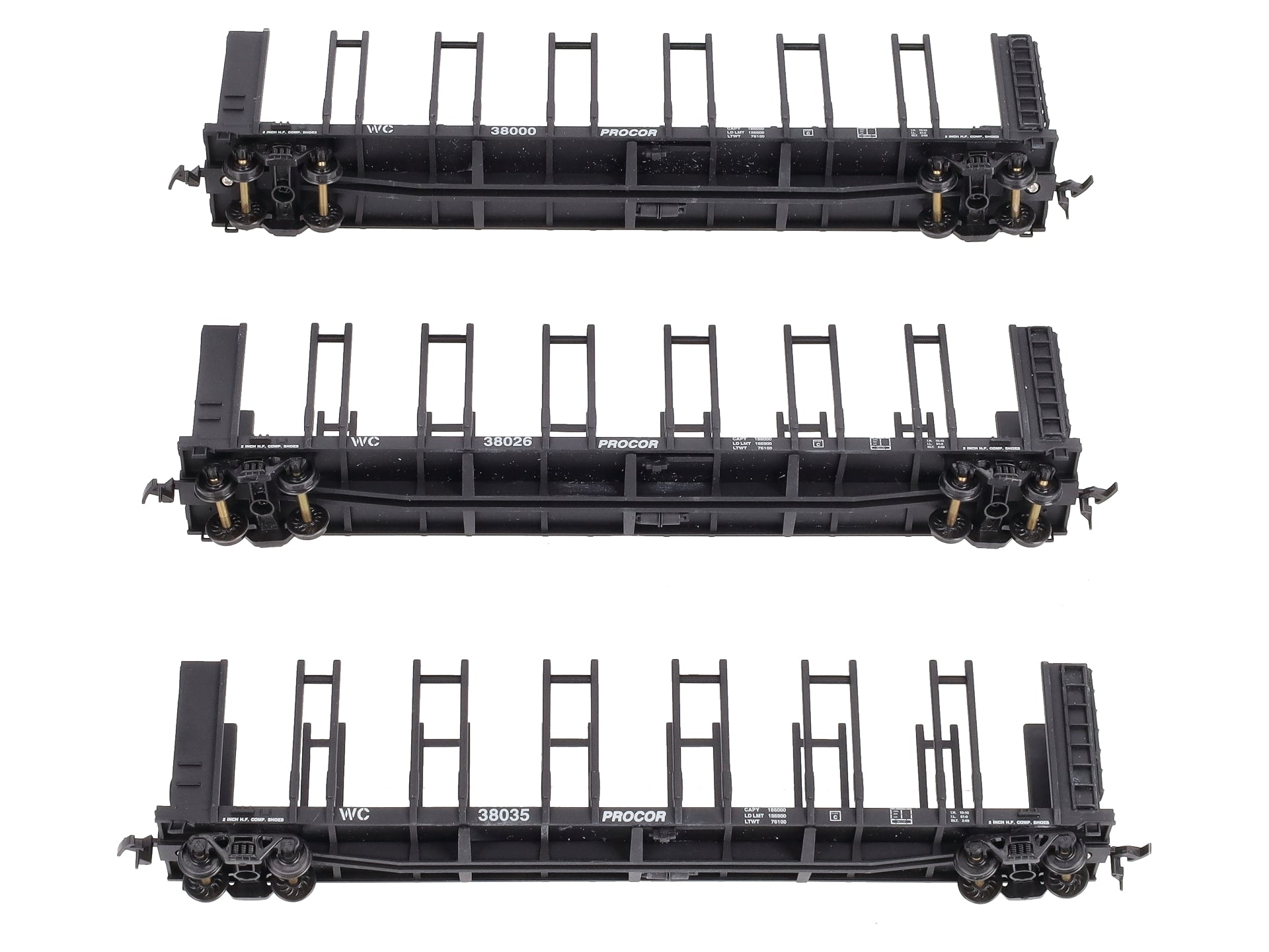 Walthers 932-33153 HO Scale Wisconsin Central 63' Pulpwood Freight Cars (3)
