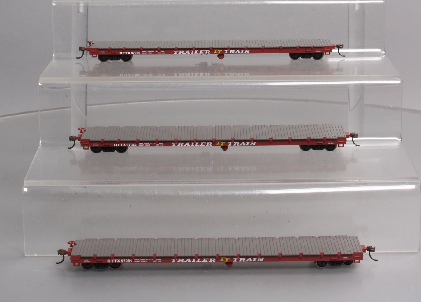 Athearn 97071 HO OTTX/Brown Logo 60' Flat Car Ready-To-Run (Set of 3)