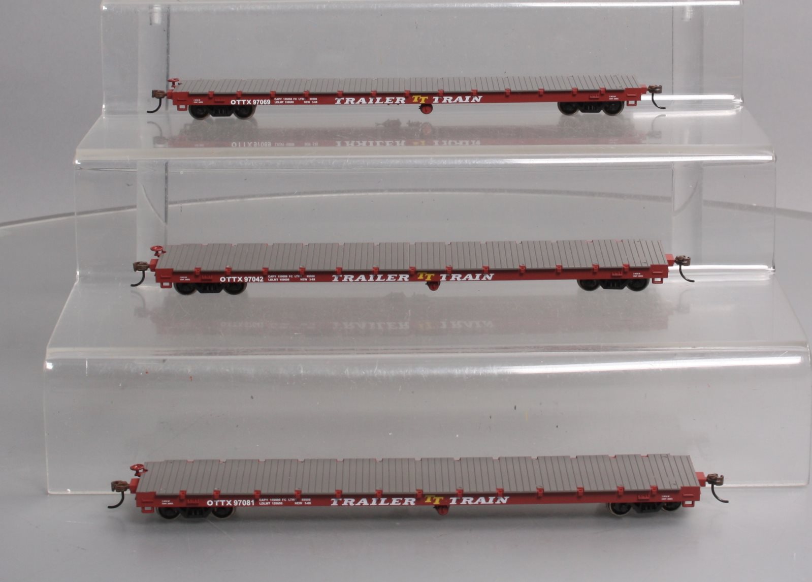 Athearn 97071 HO OTTX/Brown Logo 60' Flat Car Ready-To-Run (Set of 3)