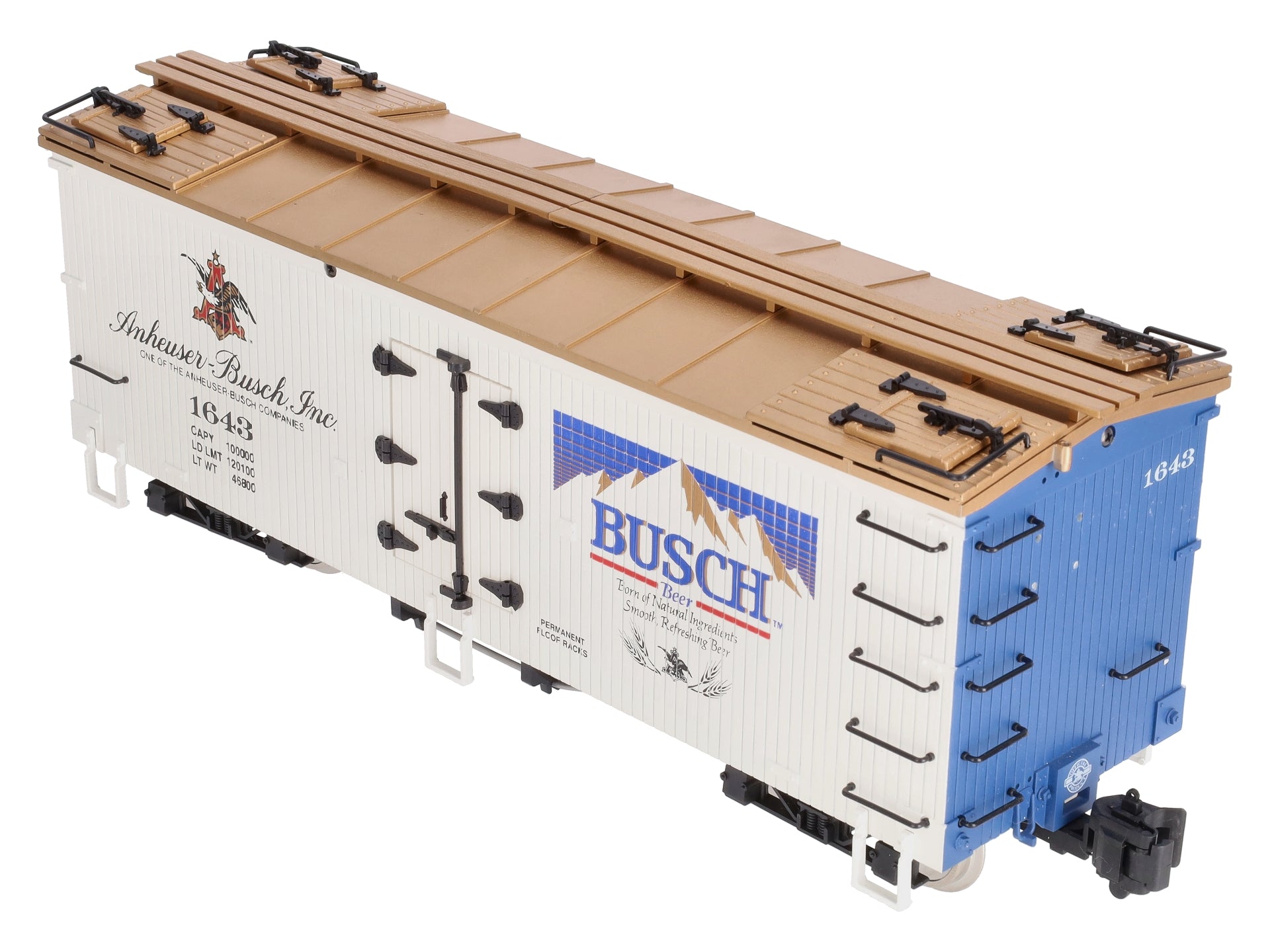 USA Trains R-1643 G Scale Busch Beer Refrigerator Car #1643 LN/Box