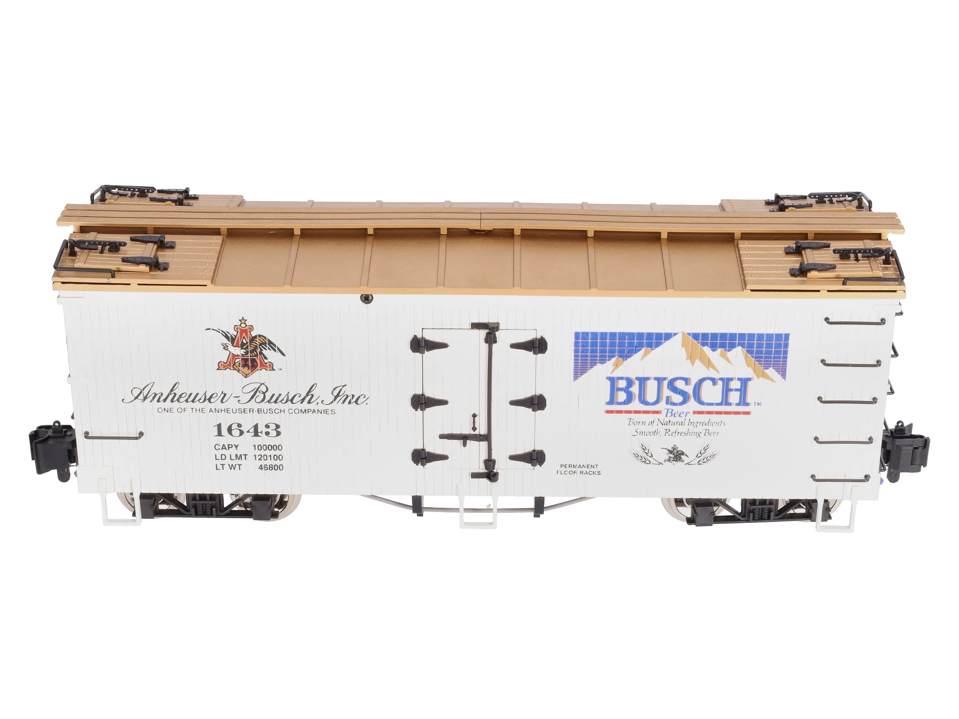 USA Trains R-1643 G Scale Busch Beer Refrigerator Car #1643 LN/Box