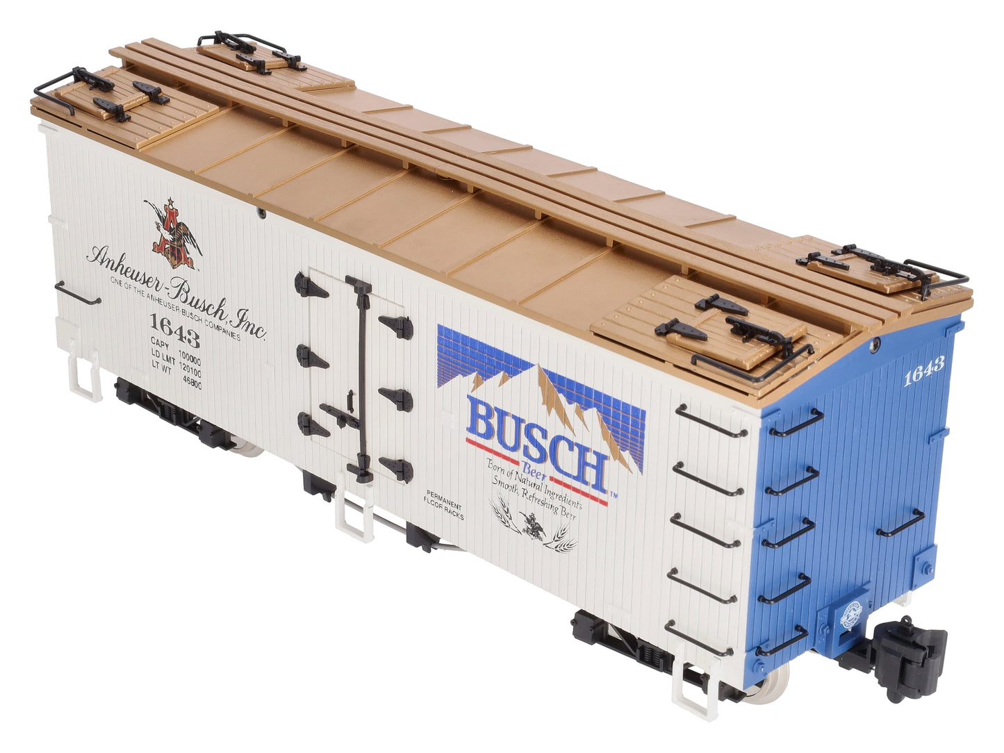 USA Trains R-1643 G Scale Busch Beer Refrigerator Car #1643 LN/Box