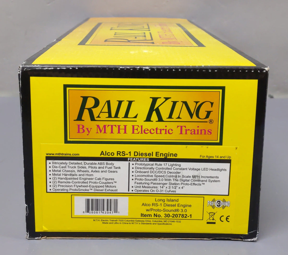 MTH 30-20782-1 O Gauge Long Island Alco RS-1 Diesel Engine #469 w/PS3 EX/Box