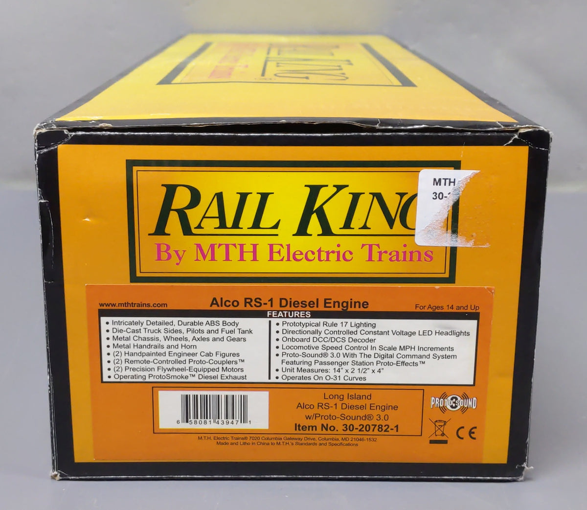 MTH 30-20782-1 O Gauge Long Island Alco RS-1 Diesel Engine #469 w/PS3 EX/Box