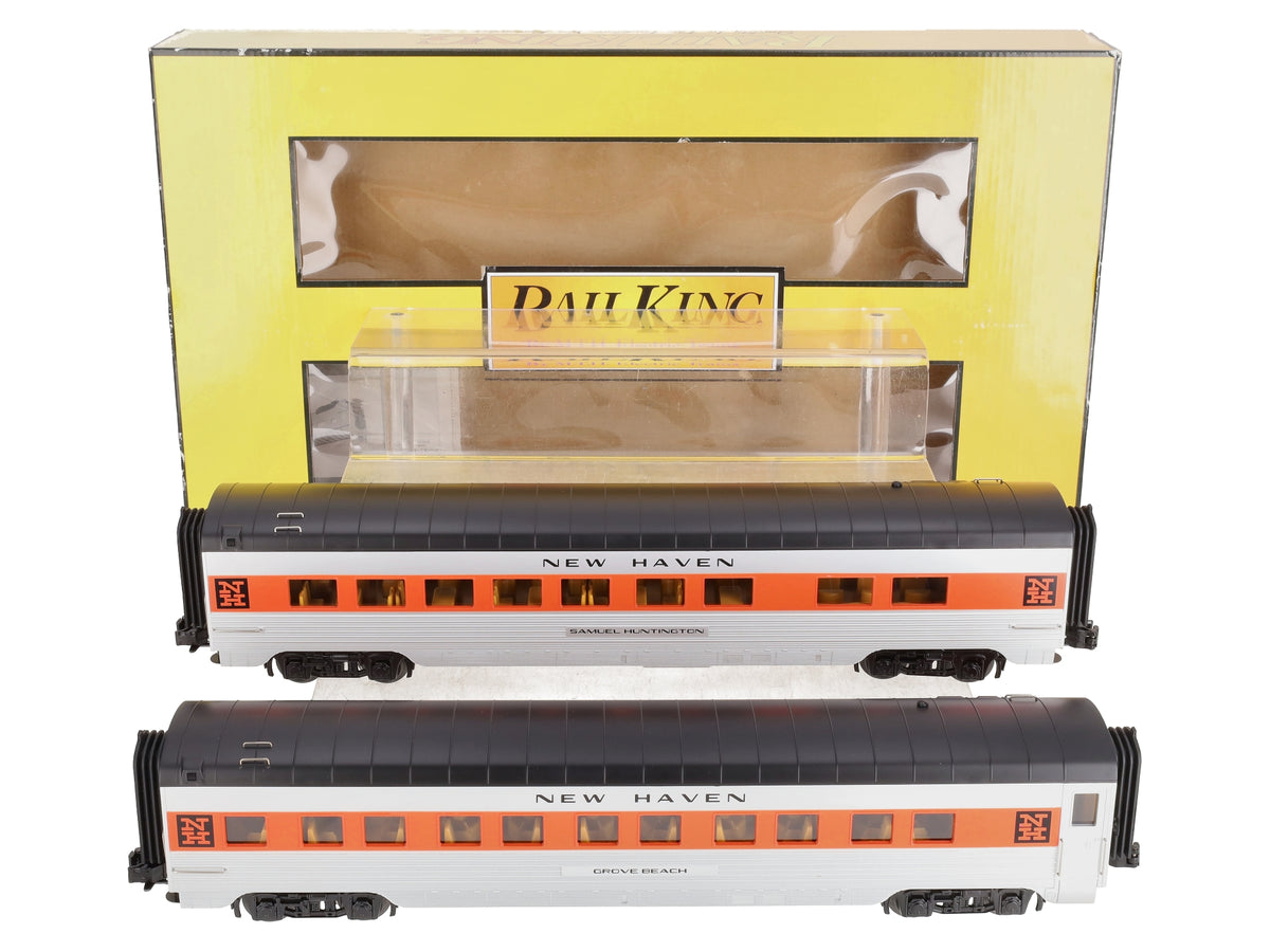 MTH 30-67724 O New Haven RailKing 60' Streamlined Sleeper/Diner (Set of 2) LN/Box