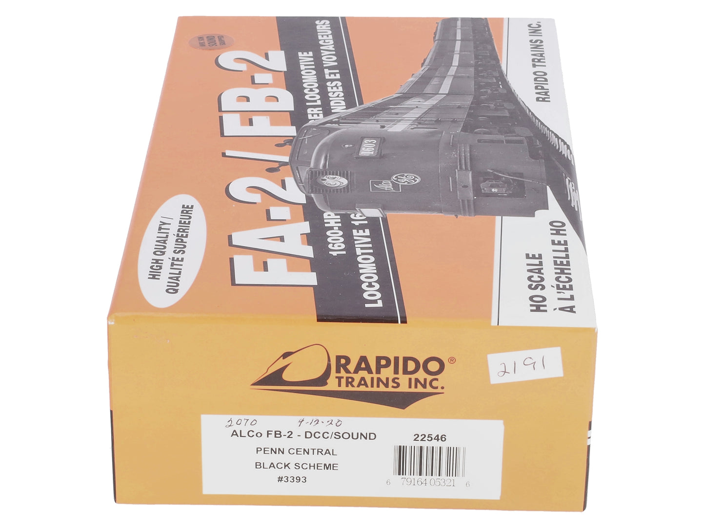 Rapido Trains 22546 HO PC FB-2 Black #3393 w/Sound