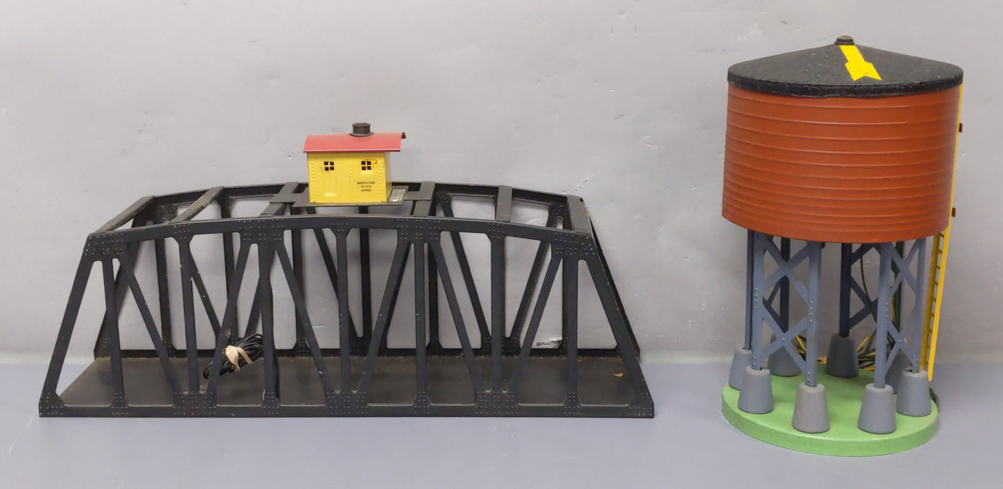 American Flyer Vintage S Bridge & Water Tower: 23750, 596 [2] VG/Box