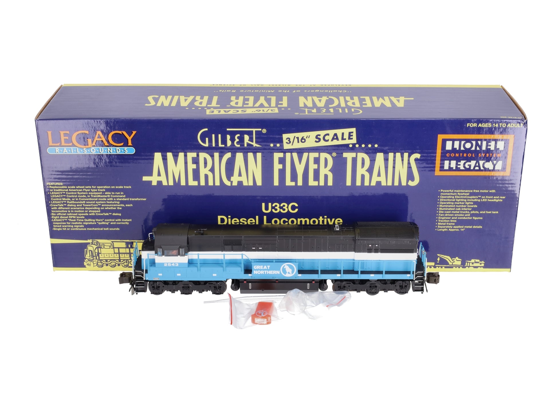American Flyer 6-48159 S Gauge Great Northern U33C Diesel Locomotive #2543