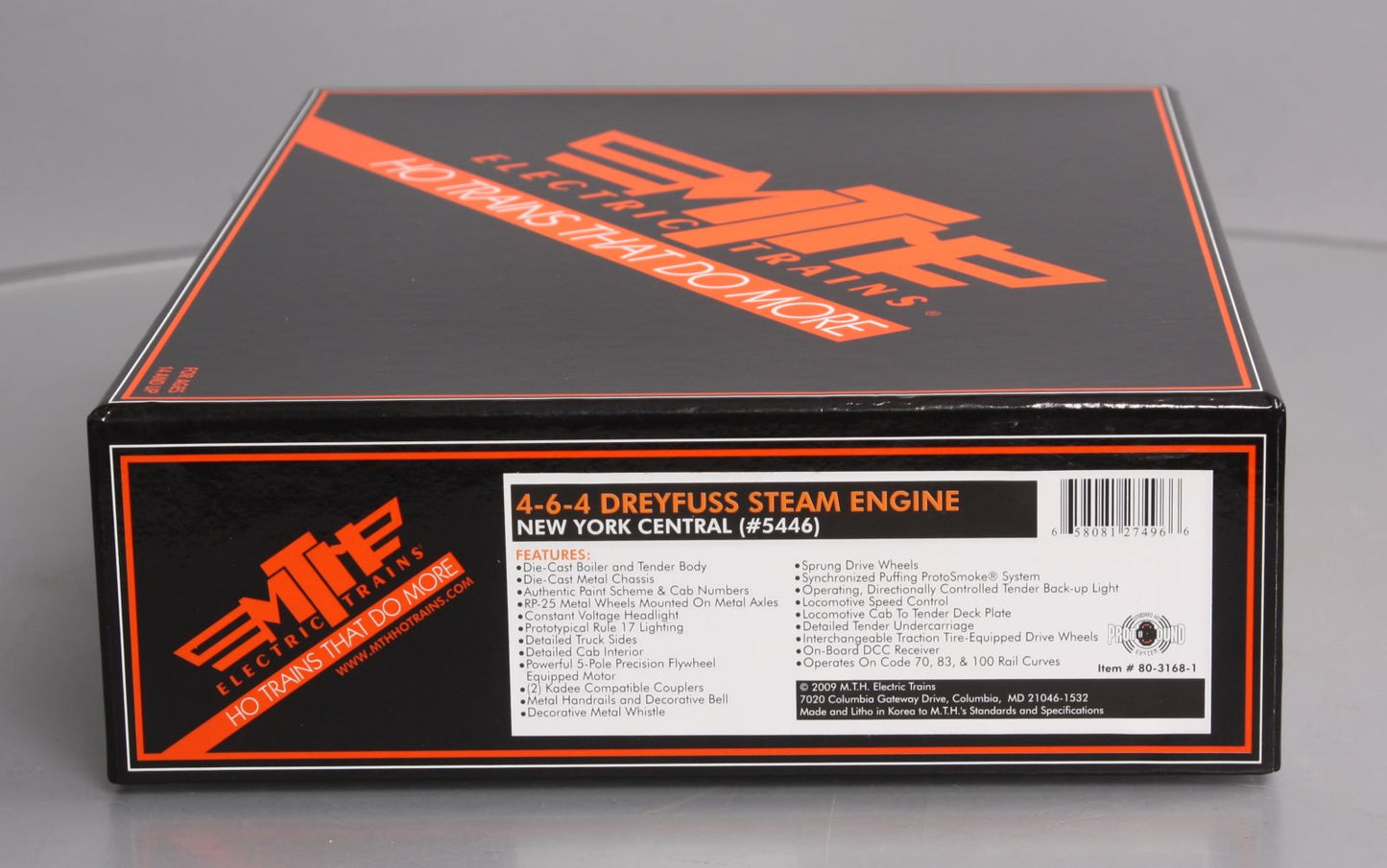 MTH 80-3168-1 HO Scale New York Central 4-6-4 Dreyfus Hudson #5446 w/PS 3.0