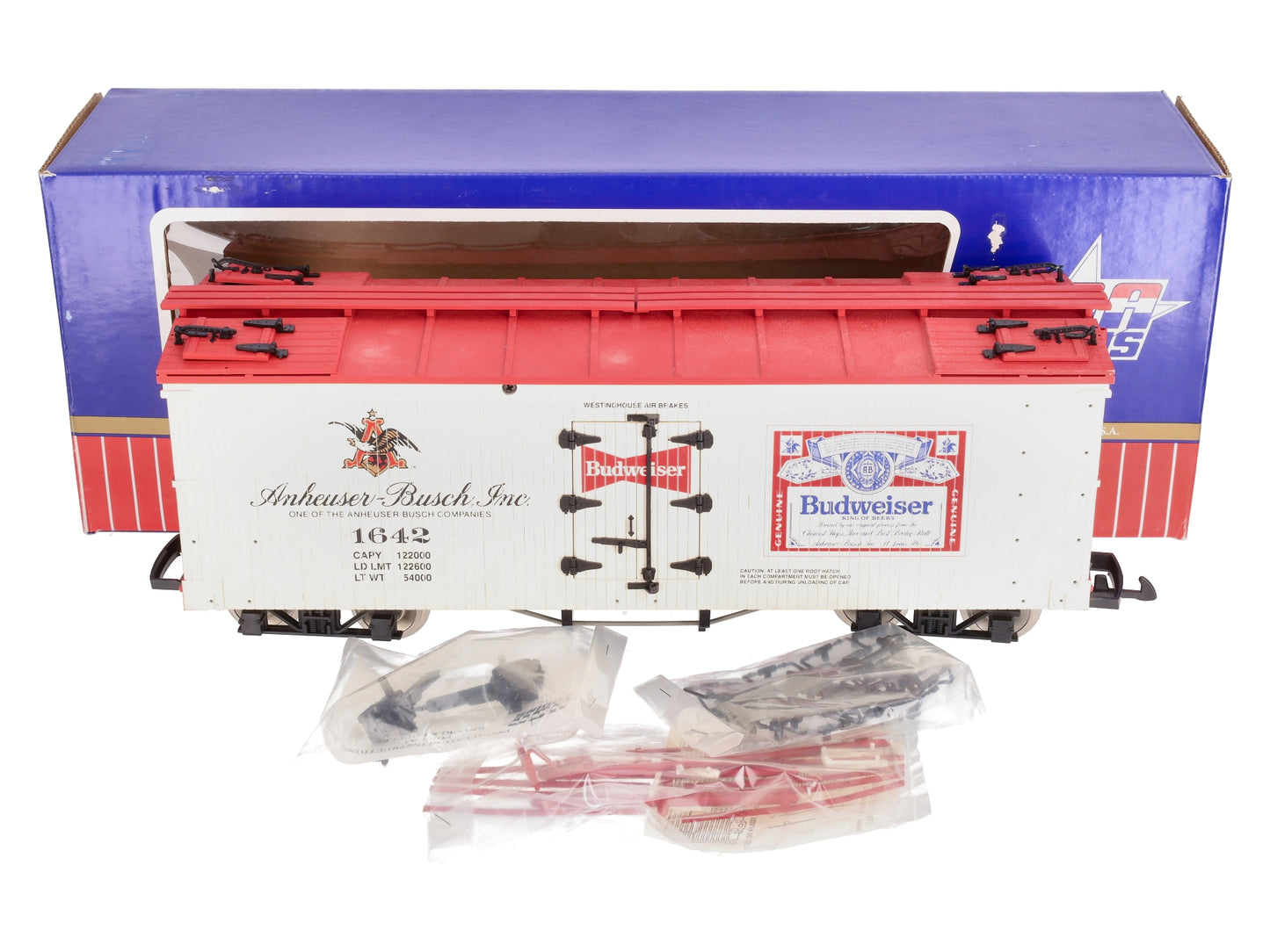 USA Trains R1642 G Scale Budweiser Reefer EX/Box