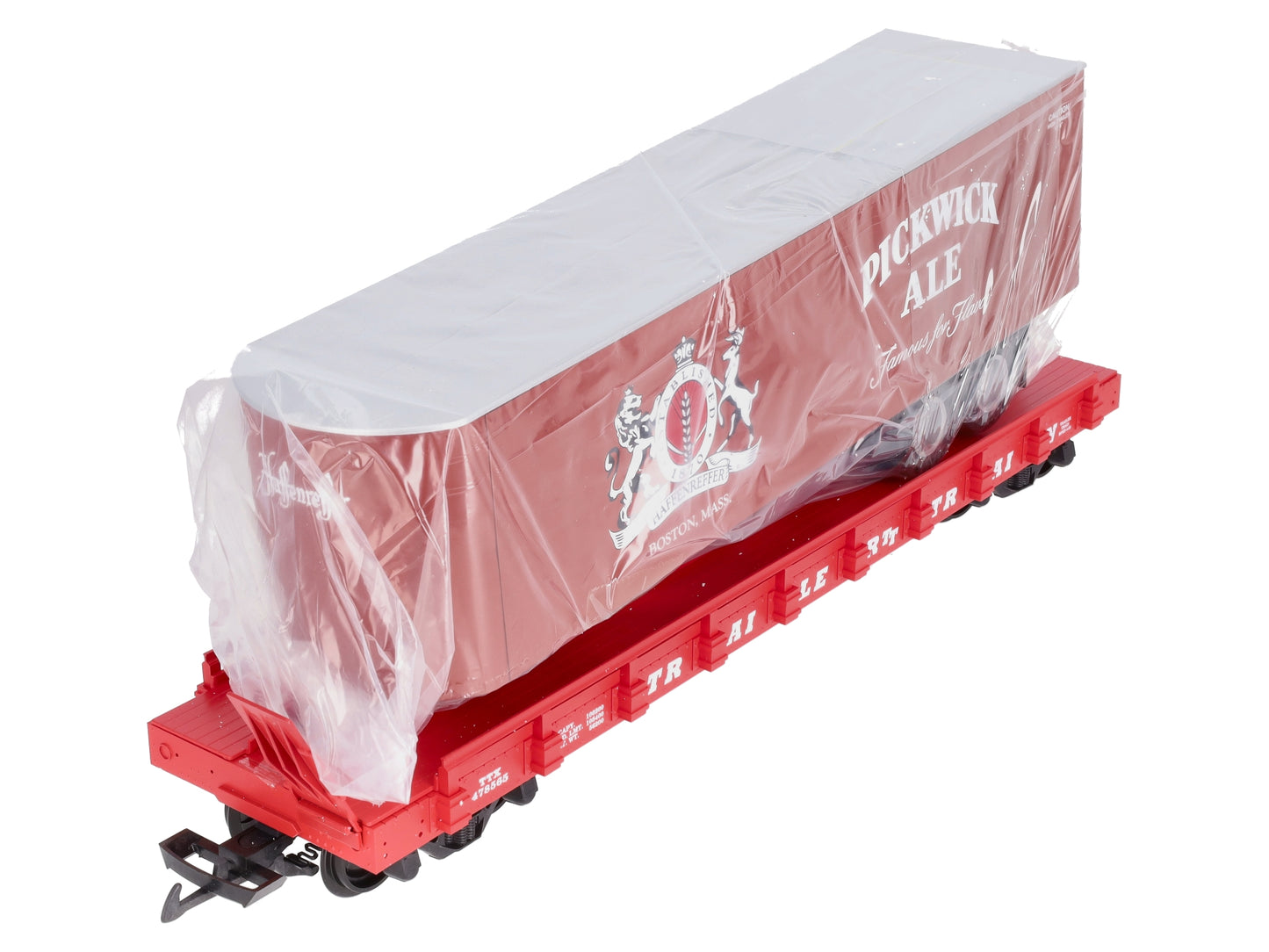 USA Trains R17036 G Pickwick Ale Piggyback Flat Car with Trailer