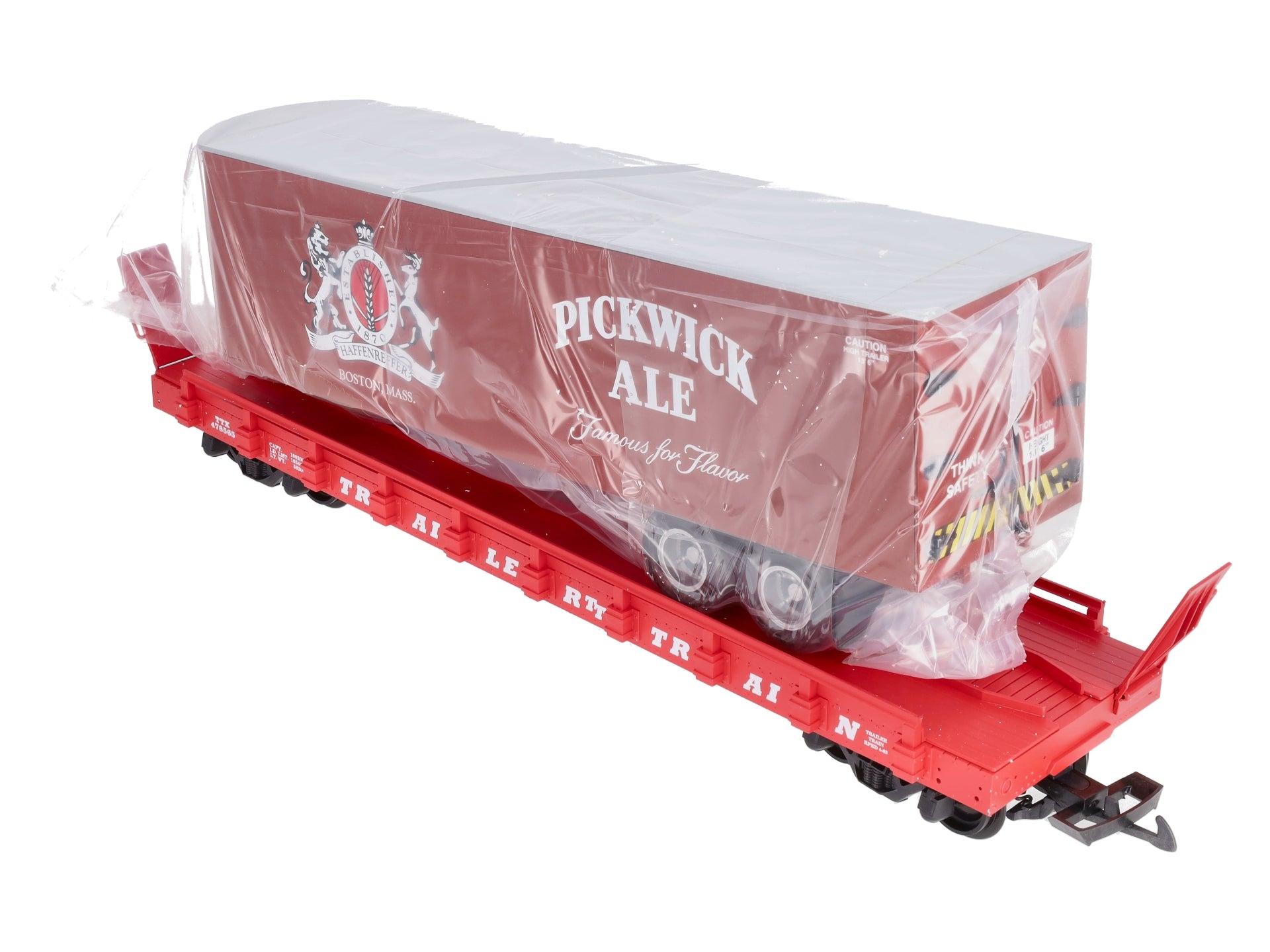 USA Trains R17036 G Pickwick Ale Piggyback Flat Car with Trailer