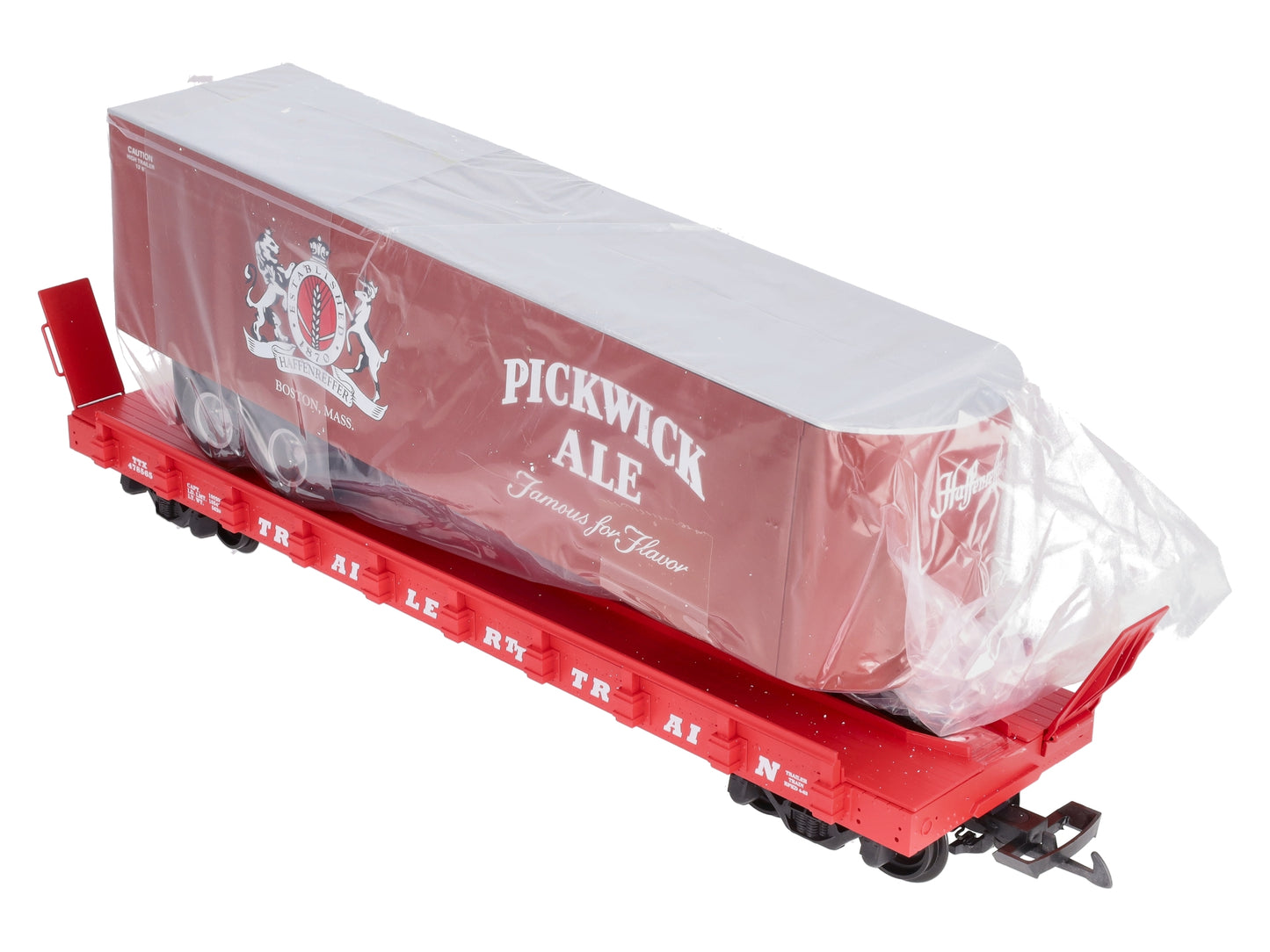 USA Trains R17036 G Pickwick Ale Piggyback Flat Car with Trailer