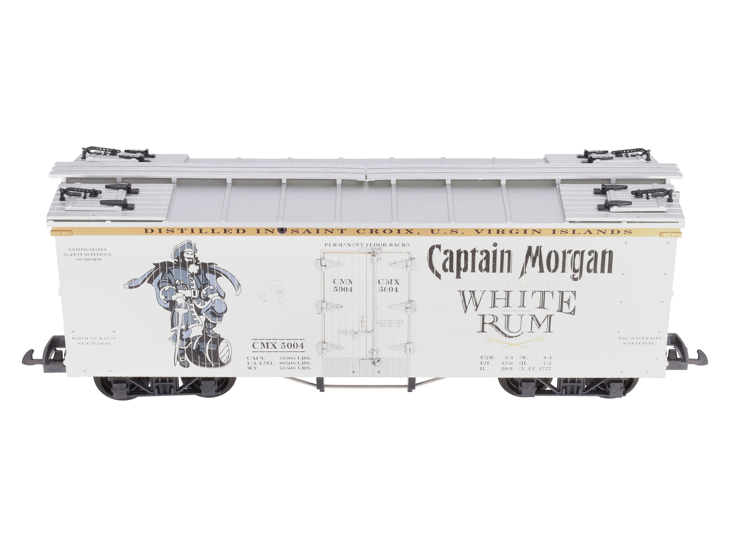 USA Trains R16474 G Captain Morgan White Rum Refrigerator Car (White/Silver)