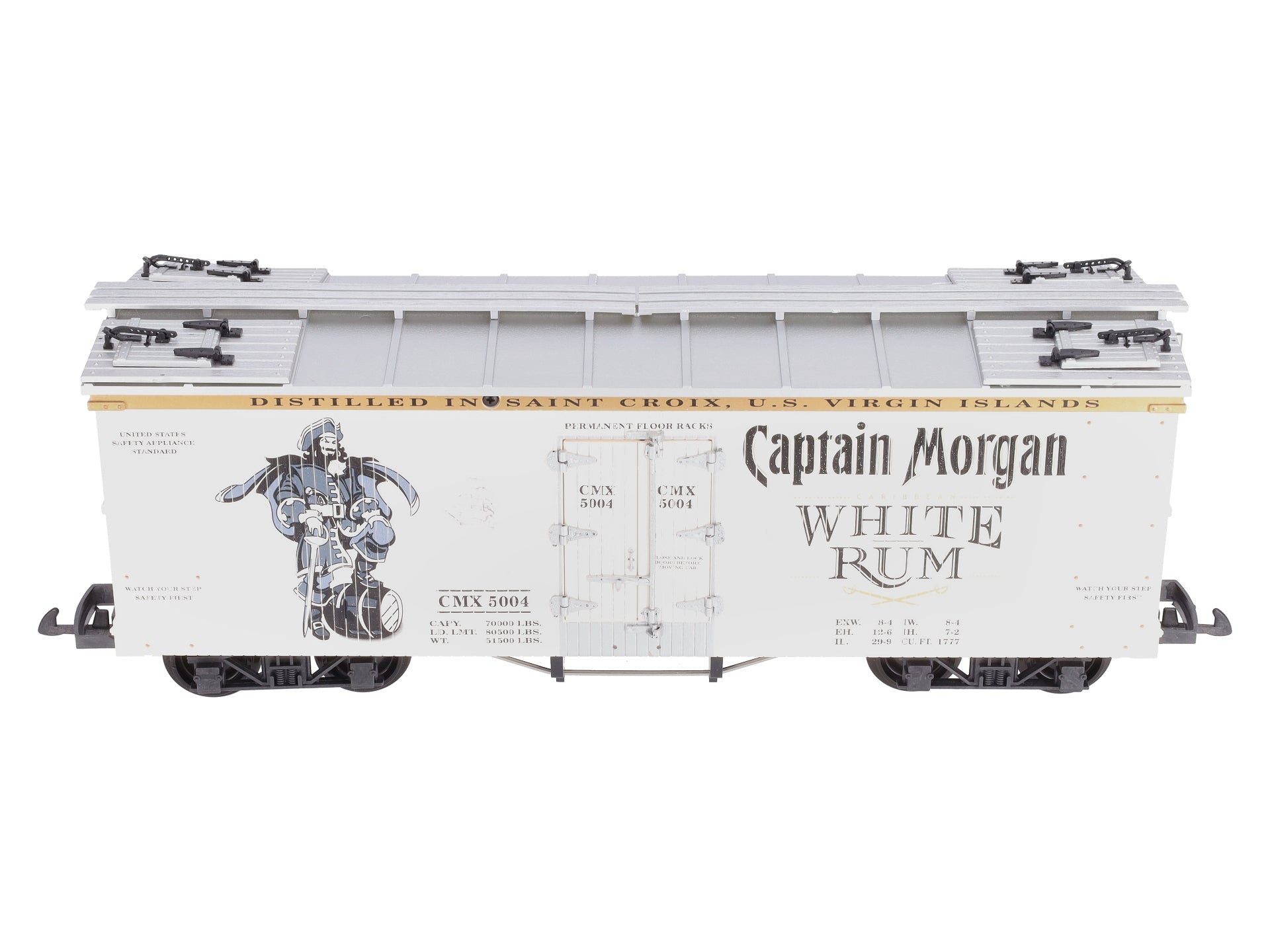 USA Trains R16474 G Captain Morgan White Rum Refrigerator Car (White/Silver)