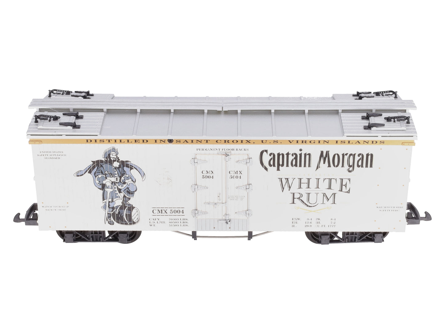USA Trains R16474 G Captain Morgan White Rum Refrigerator Car (White/Silver)