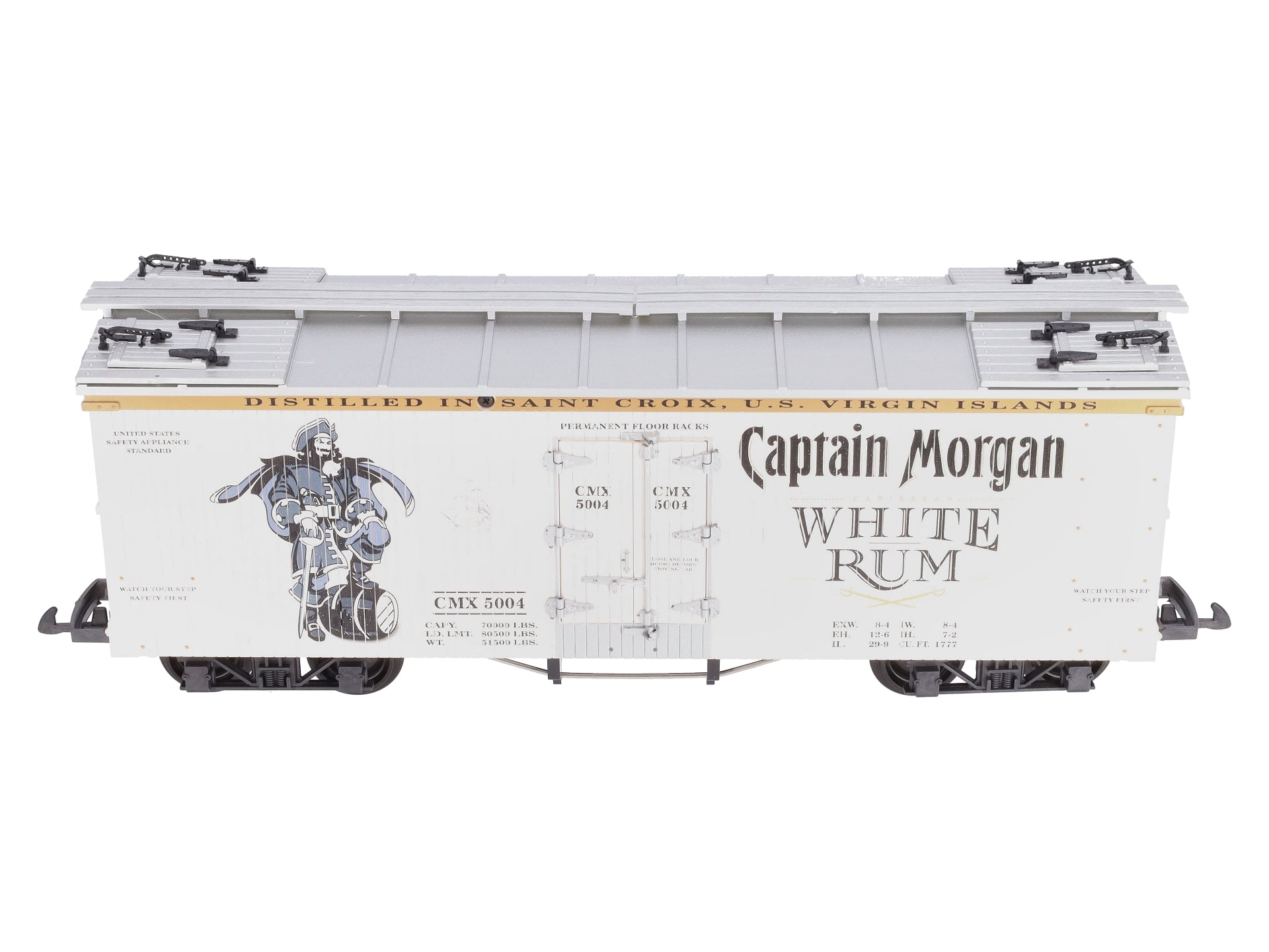 USA Trains R16474 G Captain Morgan White Rum Refrigerator Car (White/Silver)