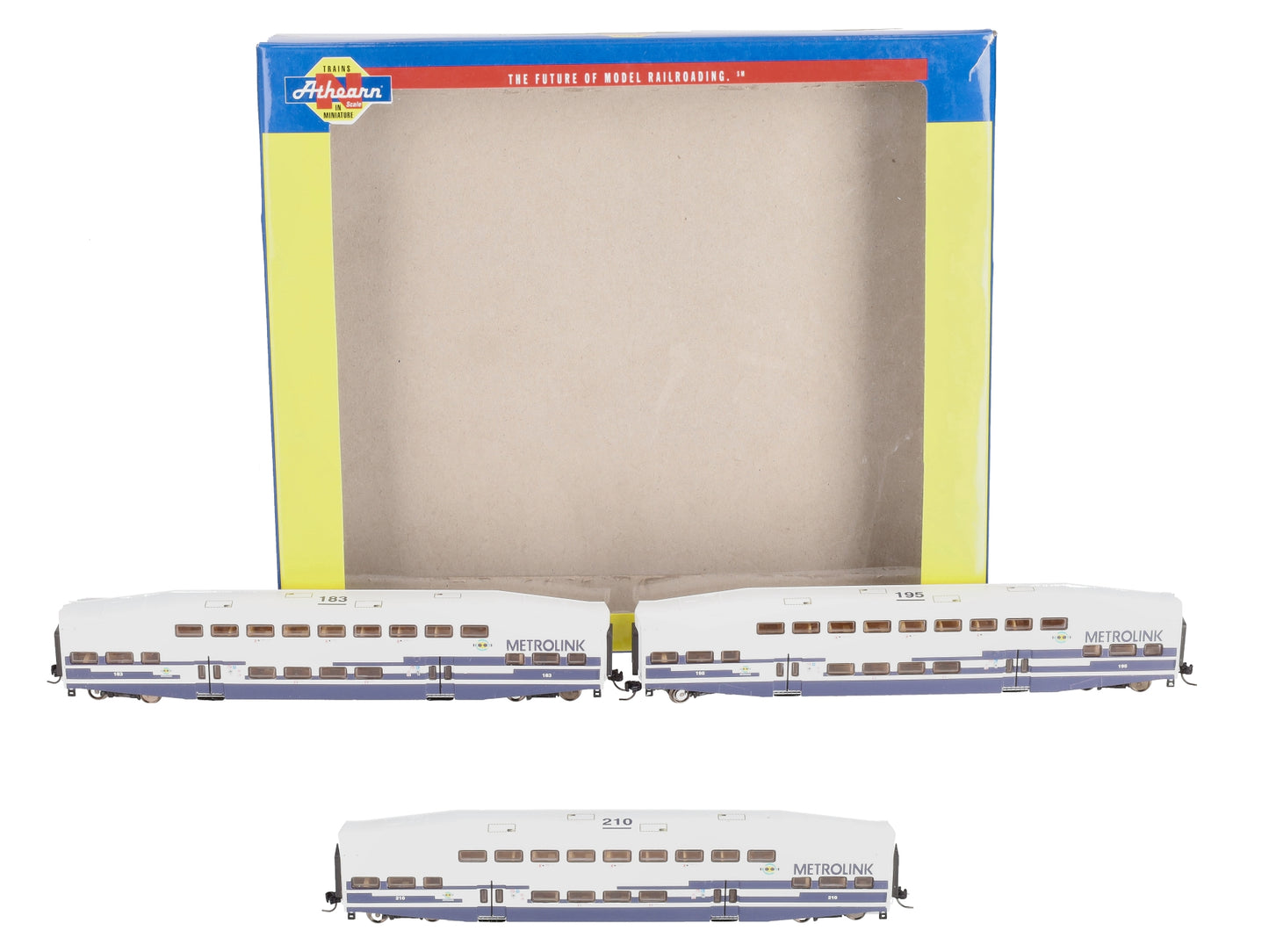 Athearn 10178 N Scale Metrolink Bombardier Coach (Set of 3) EX/Box
