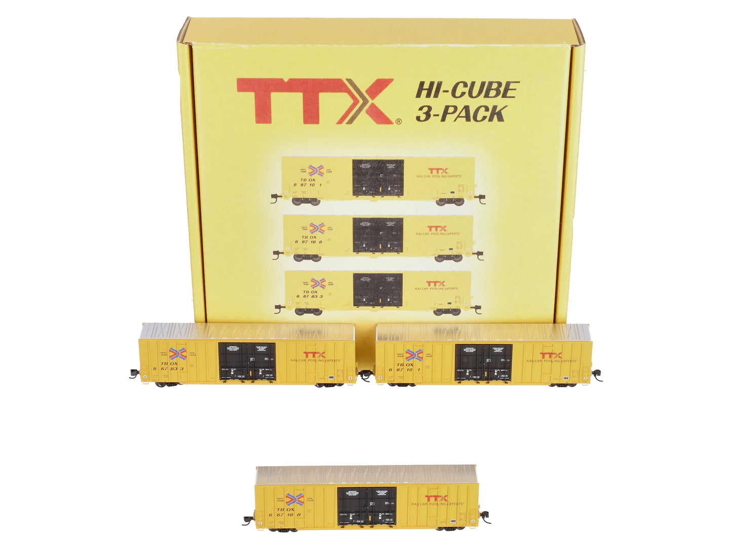 Micro-Trains 99301850 N TTX 60' Rib Side High-Cube Boxcar 3-Pack