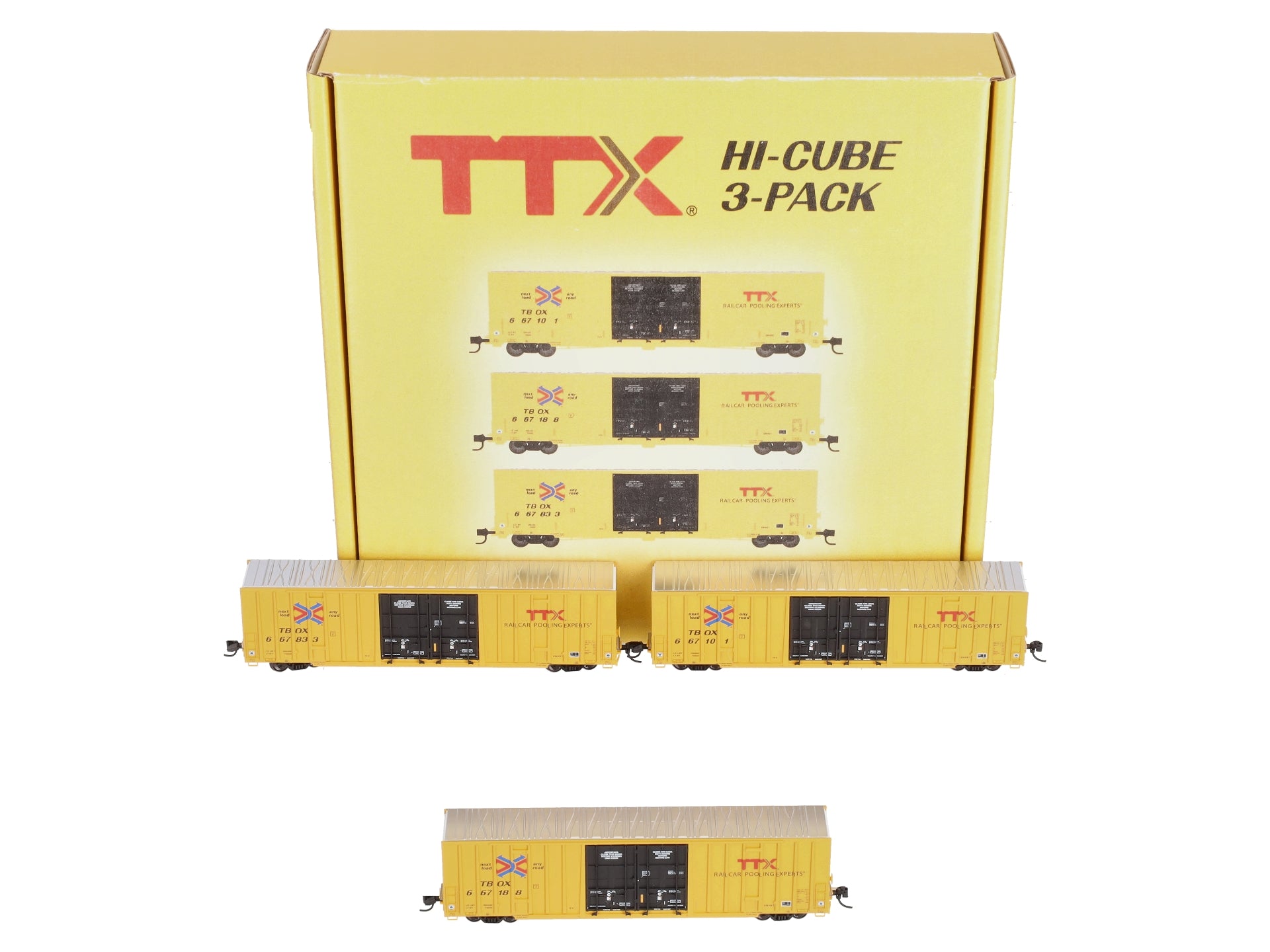Micro-Trains 99301850 N TTX 60' Rib Side High-Cube Boxcar 3-Pack