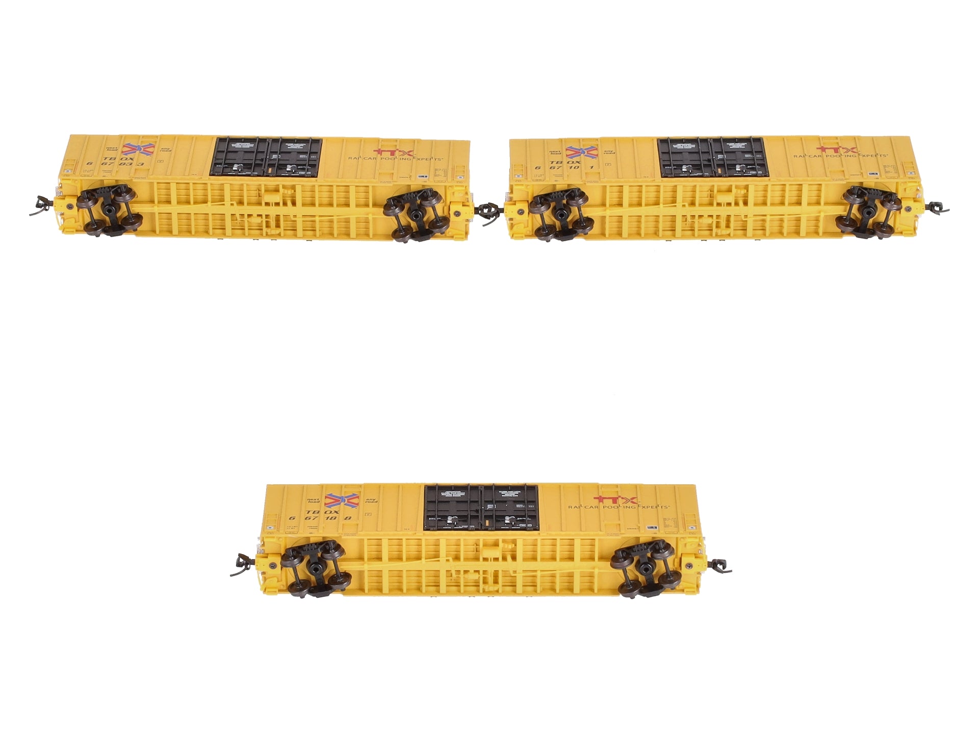 Micro-Trains 99301850 N TTX 60' Rib Side High-Cube Boxcar 3-Pack