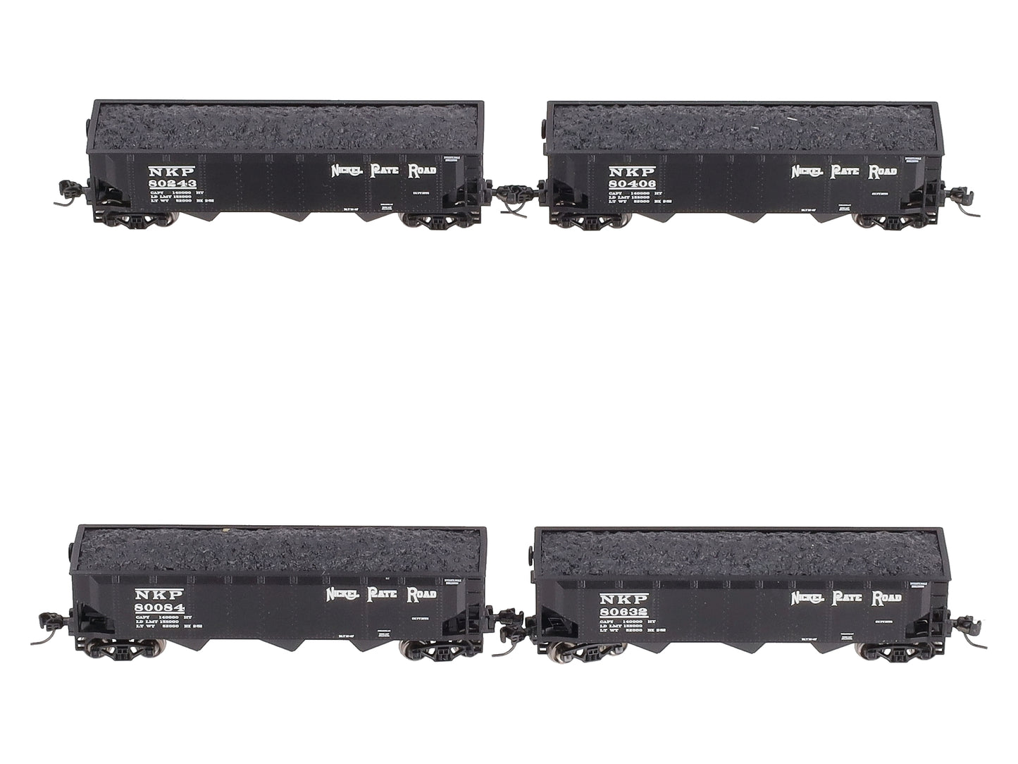 Athearn 6571 N Nickel Plate Road 40' 3-Bay Offset Hopper w/Load #1 (4)